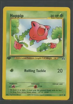 Hoppip 1. Edition | Neo Discovery 55/75 | Pokemon Karte Englisch EXC+ Hoppspross - Image 1