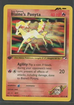 Blaine's Ponyta 1. Edition | Gym Heroes 63/132 | Pokemon Karte EN NM- 2000 WOTC - Image 1