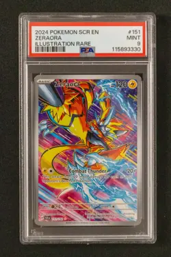 2024 Pokemon Scarlet and Violet Stellar Crown Illustration Rare Zeraora PSA 9 - Image 1