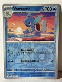 Wartortle - Reverse Holo 008/165 SV: Scarlet & Violet 151 NM Pokemon Fast Ship - Image 1