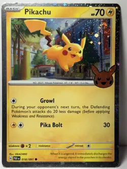 Pikachu Cosmos Holo 018/091 Trick or Trade 2024 NM Pokemon Fast Ship - Image 1