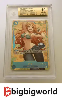 ONE PIECE Card Japanese Nami P-112 Serial Number Promo Aisa Mini-tin BGS10 - Image 1