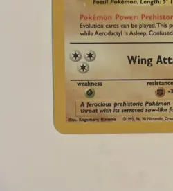 Pokemon TCG Aerodactyl Holo Rare Card Fossil, 1/62, Black Star - Image 5