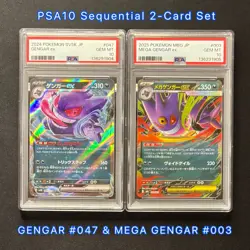 PSA 10 Gengar & Mega Gengar ex 047 003 Sequential Set Pokemon Card JAPAN GEM MT - Image 1