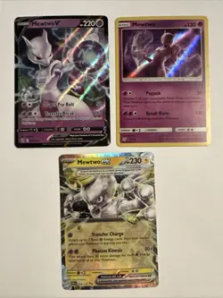 Pokemon MEWTWO 3 Card Lot ~ V Holo EX - Image 1