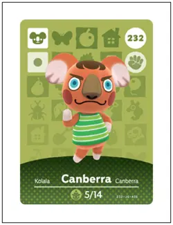 232 Canberra, Animal Crossing Amiibo Card - Series 3, Authentic, NM - Image 1
