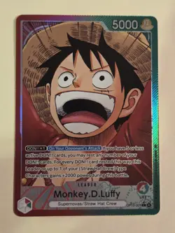 One Piece Card Game Monkey D Luffy Carrying on His Will Alt Art OP13-001 - Image 1