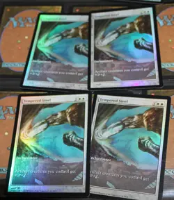 MTG- Tempered Steel x4 - Full Art Promo FOIL - Image 1