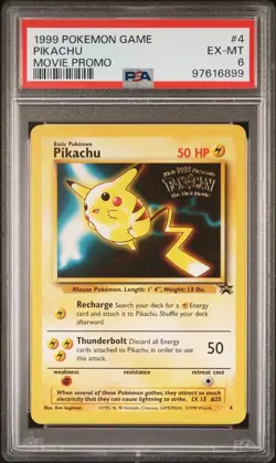 1999 Pokemon Game Movie Promo #4 - PSA EX-MT 6 - PIKACHU - Image 1