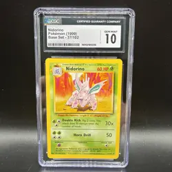 Nidorino Pokemon 1999 Base Set 37/102 CGC 10 GEM MINT VINTAGE - Image 1