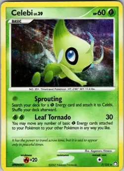 Celebi - 7/123 - Moderately Played Holo Rare Pokemon Card - Free Shipping - Image 1