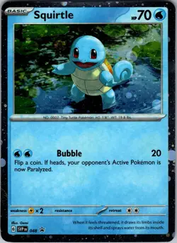 Scarlet and Violet Pokemon Squirtle SVP 048 Holo Rare SVP Black Star Promo - Image 1