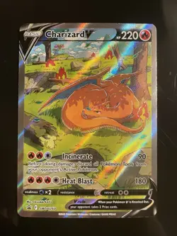 Pokemon Charizard V SWSH260 Foil 220 HP Dragon Basic Sleeping Pokemon Card - Image 1