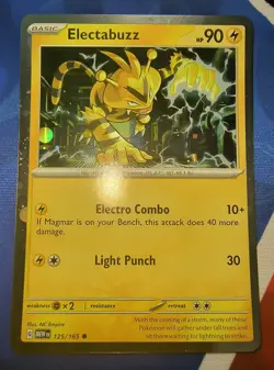 HD Cosmos Holo Rare Electabuzz 125/165 Promo 151 Pokemon - Image 1