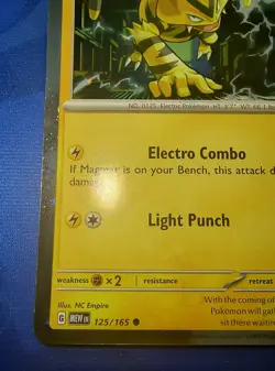 HD Cosmos Holo Rare Electabuzz 125/165 Promo 151 Pokemon - Image 3