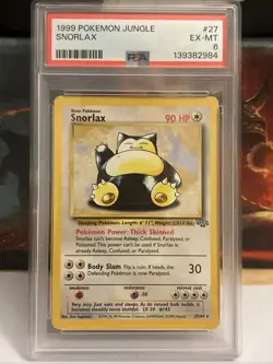1999 Pokemon Jungle Snorlax #27/64 Non-Holo Card PSA 6 Ex-mt - Image 3