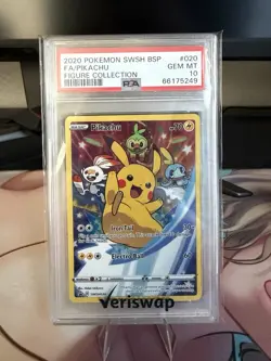 POKEMON 2020 FA/PIKACHU FIGURE COLLECTION SWSH BLACK STAR PROMO #020 PSA 10 - Image 1