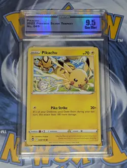 Pikachu Silver Tempest 049/195 CC&G 9.5 GEM MINT Pokemon Tcg Nm - Image 2