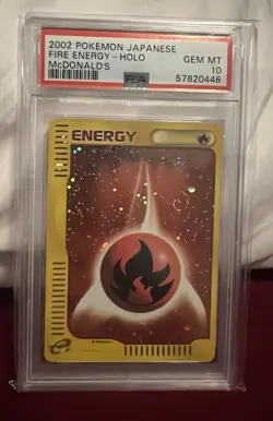 2002 Jpn Fire Energy Holo McDonald’s PSA 10 Vintage Pokemon - Image 1