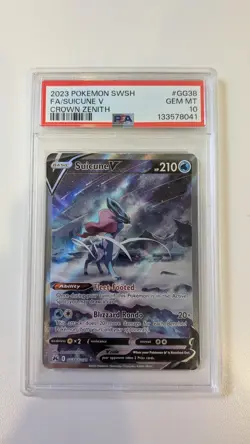Suicune V GG38/GG70 Ultra Rare PSA 10 Pokemon TCG Crown Zenith Galarian Gallery - Image 1