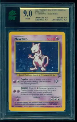 2000 Pokemon Base Set 2 #10 Mewtwo Holo MNT 9 Mint - Image 1