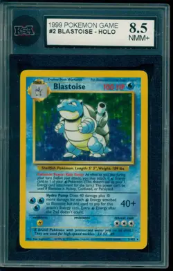 1999 Pokemon Base Set unlimited #2 Blastoise Holo KSA 8.5 NMM+ - Image 1