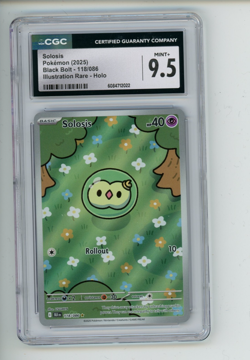 2025 Pokemon Black Bolt Solosis 118/086 Illustration Rare CGC 9.5 MINT+ - Image 1