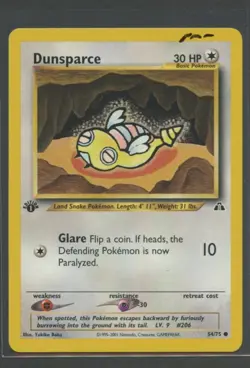 Dunsparce 1. Edition | Neo Discovery 54/75 | Pokemon Karte EN Near Mint- 2001 - Image 1