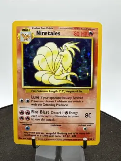 Pokemon TCG Ninetales 12/102 Base Set Holo Rare Vintage WOTC - Image 1