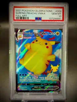 ⚡⚡2021 Pokemon 25th Anniversary Surfing Pikachu Vmax #022/028 PSA 10⚡⚡ - Image 1