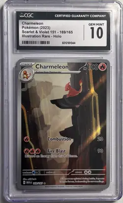 Pokemon Charmeleon Holo #169 Illustration Rare Pokemon 151 2023 CGC 10 Gem Mint - Image 1