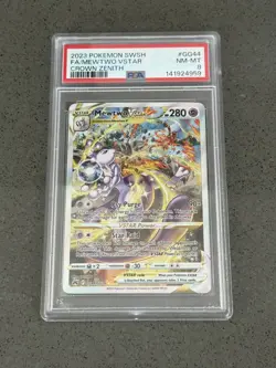 2023 POKEMON SWORD & SHIELD CROWN ZENITH #GG44 FULL ART/MEWTWO VSTAR PSA 8 - Image 1