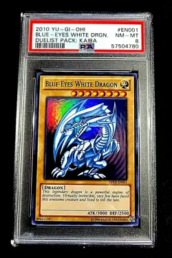 2010 PSA 8 NM/MT DPKB EN001 BLUE EYES WHITE DRAGON DUELIST PACK HOLO KAIBA G1861 - Image 1