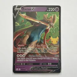 Pokemon TCG Zacian v Celebrations Holo Ultra Rare Card 016/025 Mint Condition - Image 1