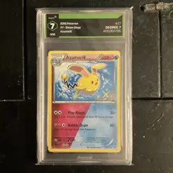 Azumarill Uncommon 77/114 XY Steam Siege Pokemon Card Degree 7 Graded - Image 1