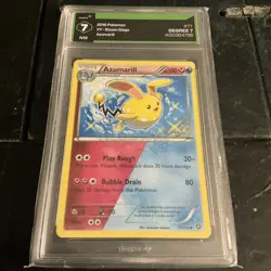 Azumarill Uncommon 77/114 XY Steam Siege Pokemon Card Degree 7 Graded - Image 3