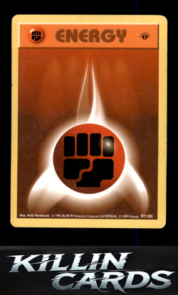 1st Edition Fighting Energy 097/102 Common Base Set (Shadowless) Pokemon Card LP - Image 1