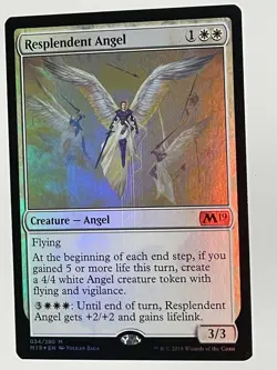 MTG Magic FOIL Resplendent Angel Core Set 2019 M19 NM - Image 2