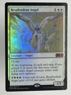 MTG Magic FOIL Resplendent Angel Core Set 2019 M19 NM - Image 3