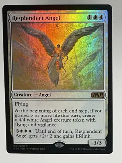 MTG Magic FOIL Resplendent Angel Core Set 2019 M19 NM - Image 4
