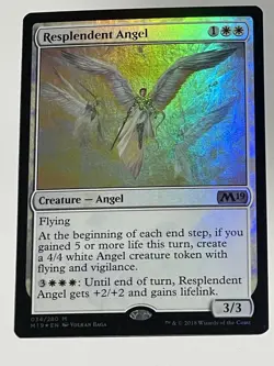MTG Magic FOIL Resplendent Angel Core Set 2019 M19 NM - Image 5