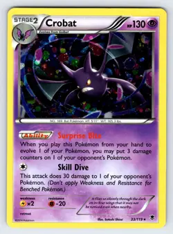 Crobat 33/119 2014 Phantom Forces Pokemon Card Cosmos Holo Rare Promo - Nm/Vlp - Image 1