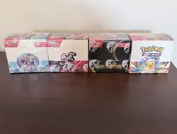 Pokemon TCG Sealed Booster Box Lot x4, Destined Rivals, Mega Evolution, Surging - Image 1