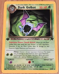 Dark Golbat # 24/82 1.Edition Rare Team Rocket 2000 Pokemon EN Near Mint Vintage - Image 1
