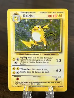 Raichu 014/102 Base Set Holo Pokemon TCG MP-HP - Image 1