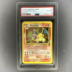 Charizard Holo Foil Rare #4 PSA 6 - 2000 Pokemon Game Base Set 2 - Image 1