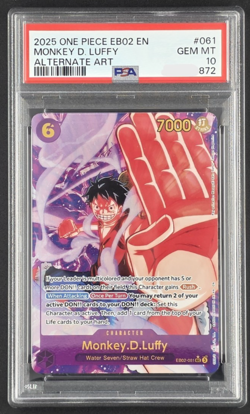 One Piece EB02-061 SEC Alt Art Monkey D Luffy PSA10 English - Image 1