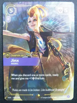 Jinx Rebel 202a/298 Overnumber Rare Foil - OGN - Riftbound Card #2DA - Image 1