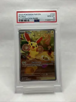 Plusle Paradox Rift Illustration Rare Full Art Pokemon TCG Card 193/182 PSA 10 - Image 1