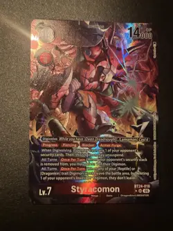 Bandai Styracomon BT24 SR Holo Mega Digimon Card Game Card BT24-018 alt-art - Image 1